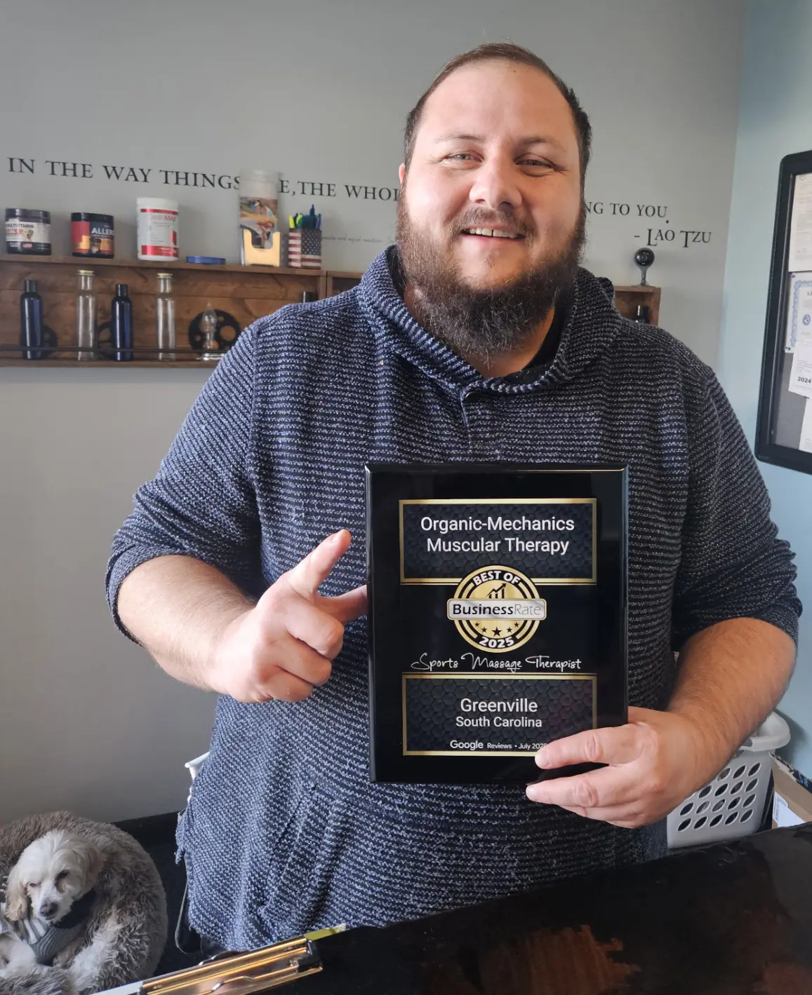 FOR IMMEDIATE RELEASE Organic Mechanics Named Best of 2025 Greenville Award Winner in Sports Massage Therapist Category by BusinessRate