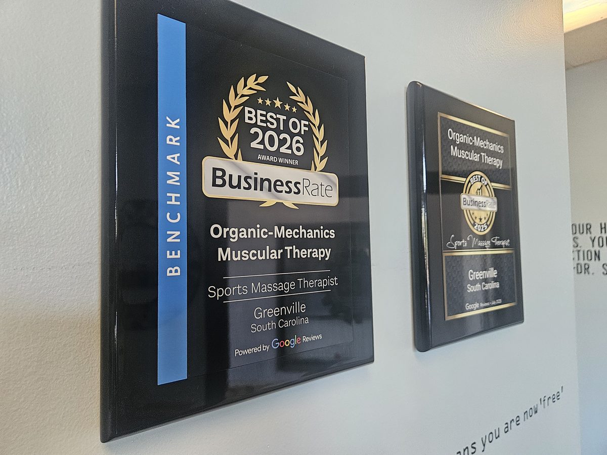 Organic Mechanics Best Sports Massage Therapist in Greenville 2025 and 2026